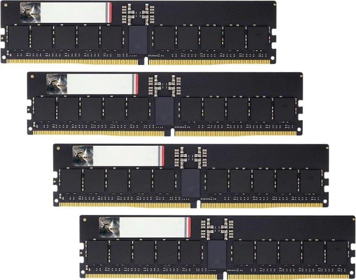 An image of four DDR5 memory modules, which form part of a kit.