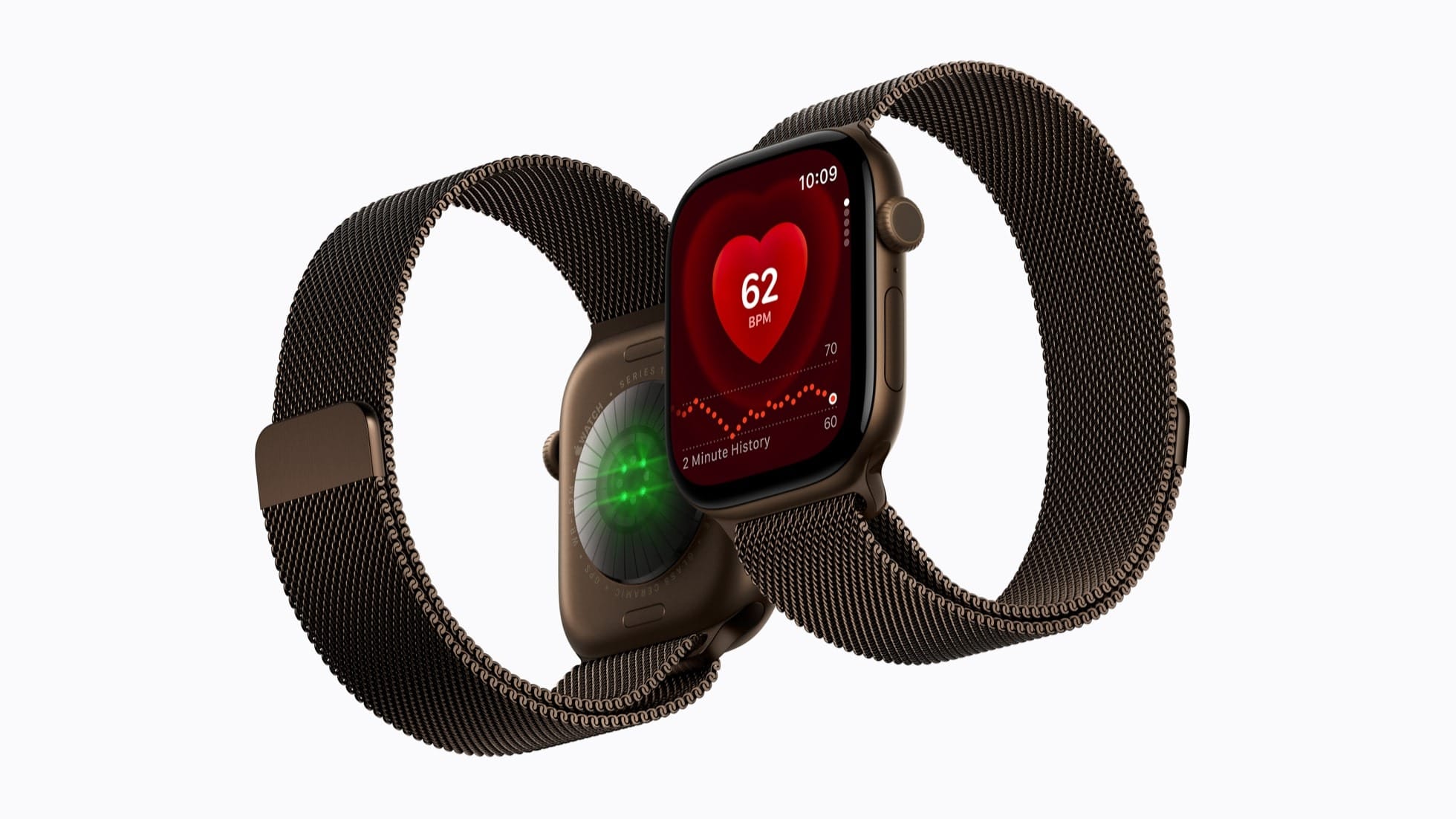Apple Watch Series 12 front display and rear health sensors.