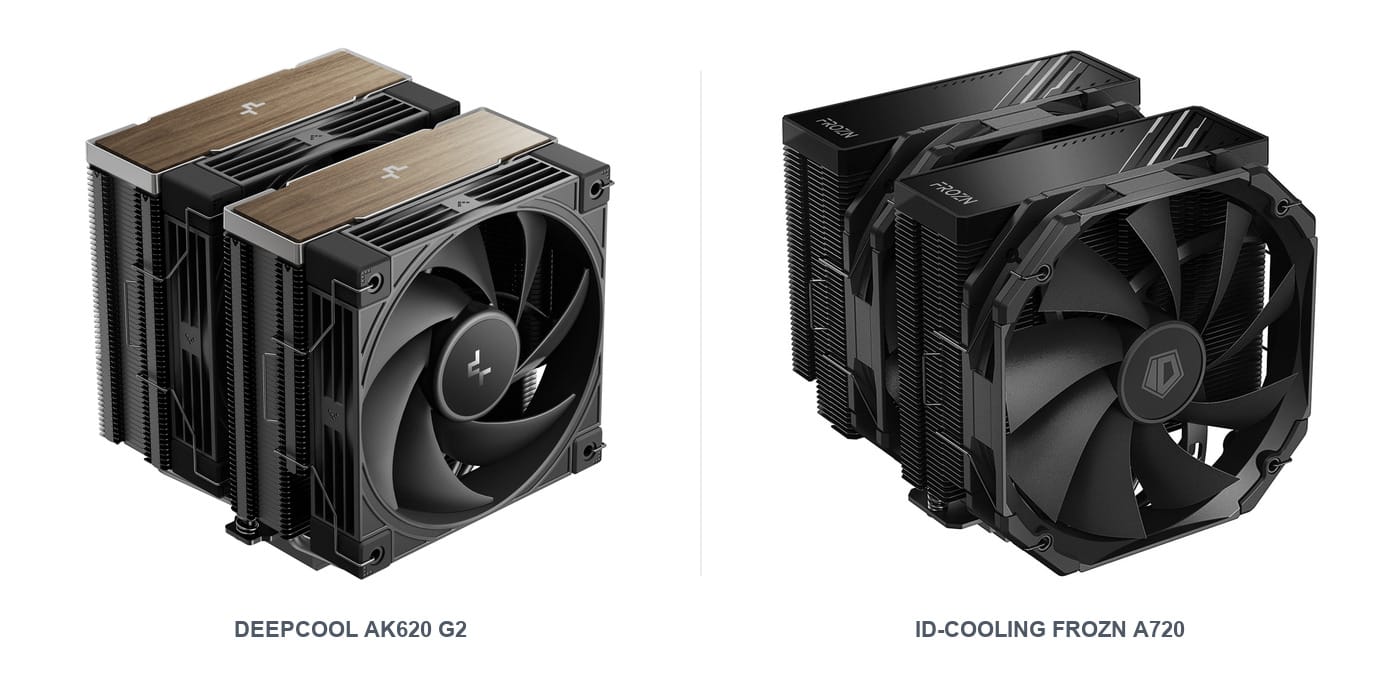 DeepCool AK620 G2 and ID-Cooling FROZN A720 dual-tower air coolers