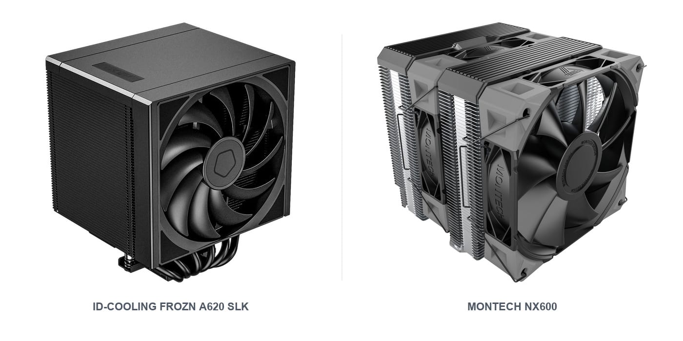 ID-Cooling FROZN A620 SLK and Montech NX600 dual-tower air coolers