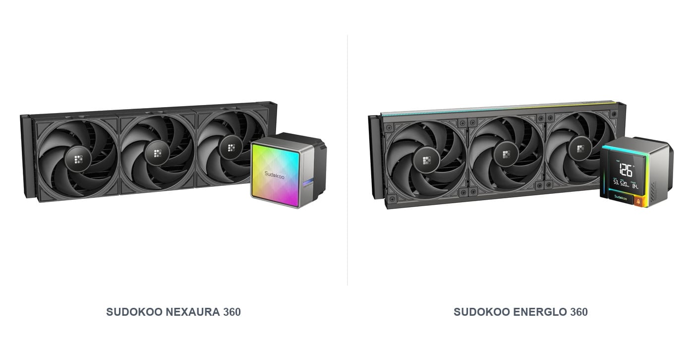 Sudokoo NEXAURA 360 and ENERGLO 360 AIO liquid coolers