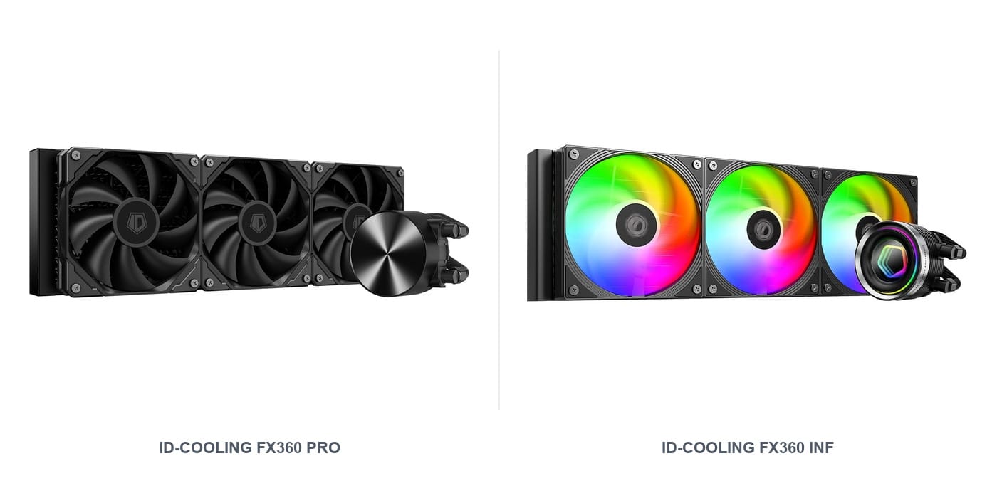 ID-Cooling FX360 PRO and FX360 INF 360mm AIO liquid coolers