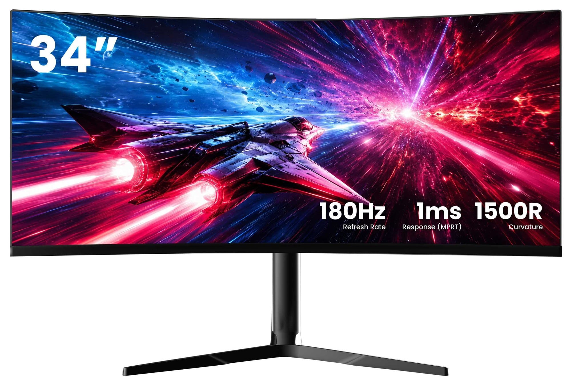 WootVision 34QC V180 34-inch curved ultrawide monitor, front view
