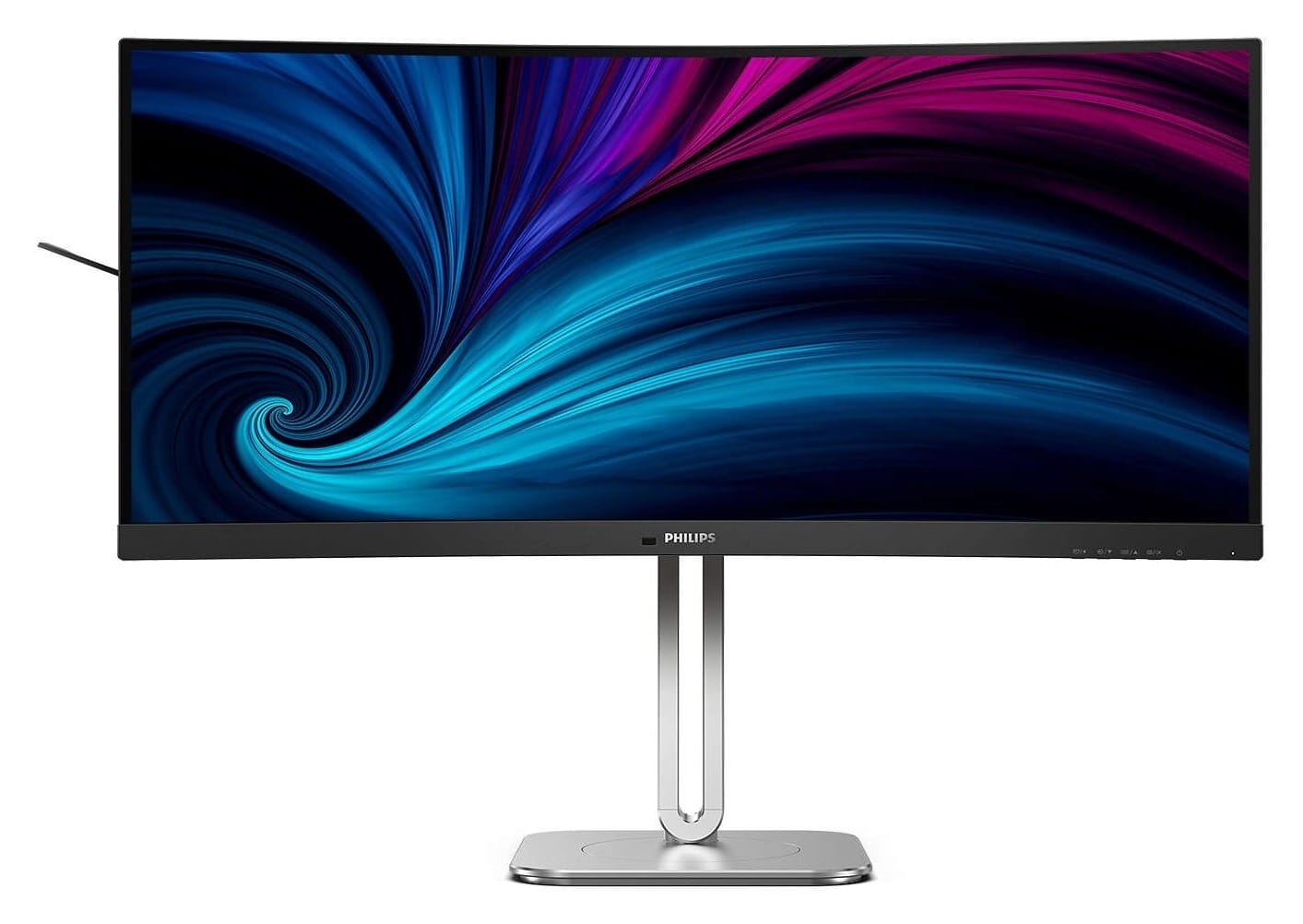Philips 34B2U5900C 34-inch 5K2K curved business monitor with silver stand, front view